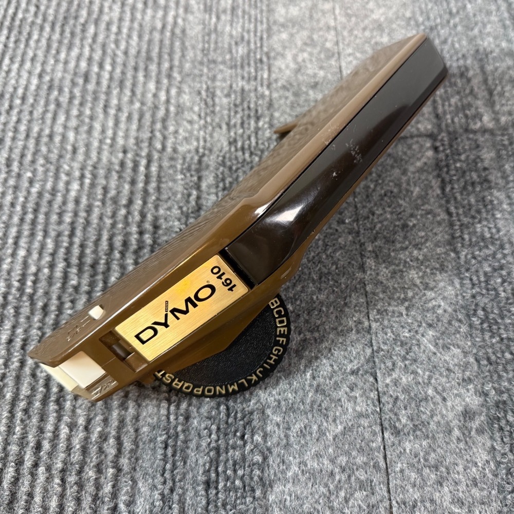 Vintage Dymo 1610 Manual Embossing Label Maker Brown Handheld Retro Office Tool